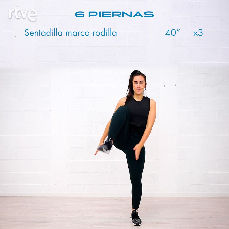 Reto 3. Segunda semana. Ejercicio de piernas: sentadilla marco rodilla