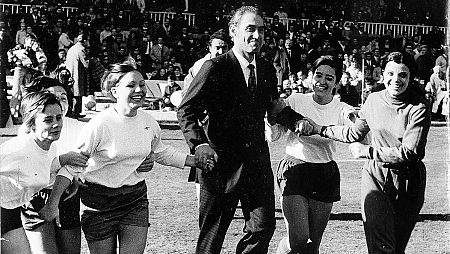 Antonio Ramallets, como técnico de la Selección Ciudad de Barcelona