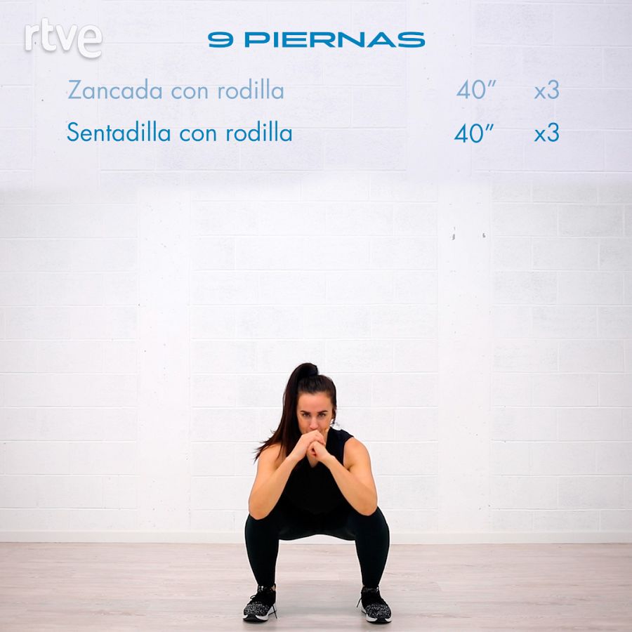 Reto 3. Tercera semana. Ejercicio de piernas: sentadilla con rodilla