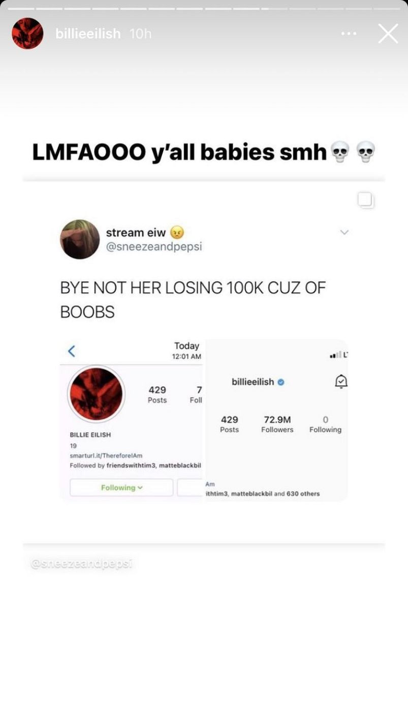 Billie Eilish storie 3