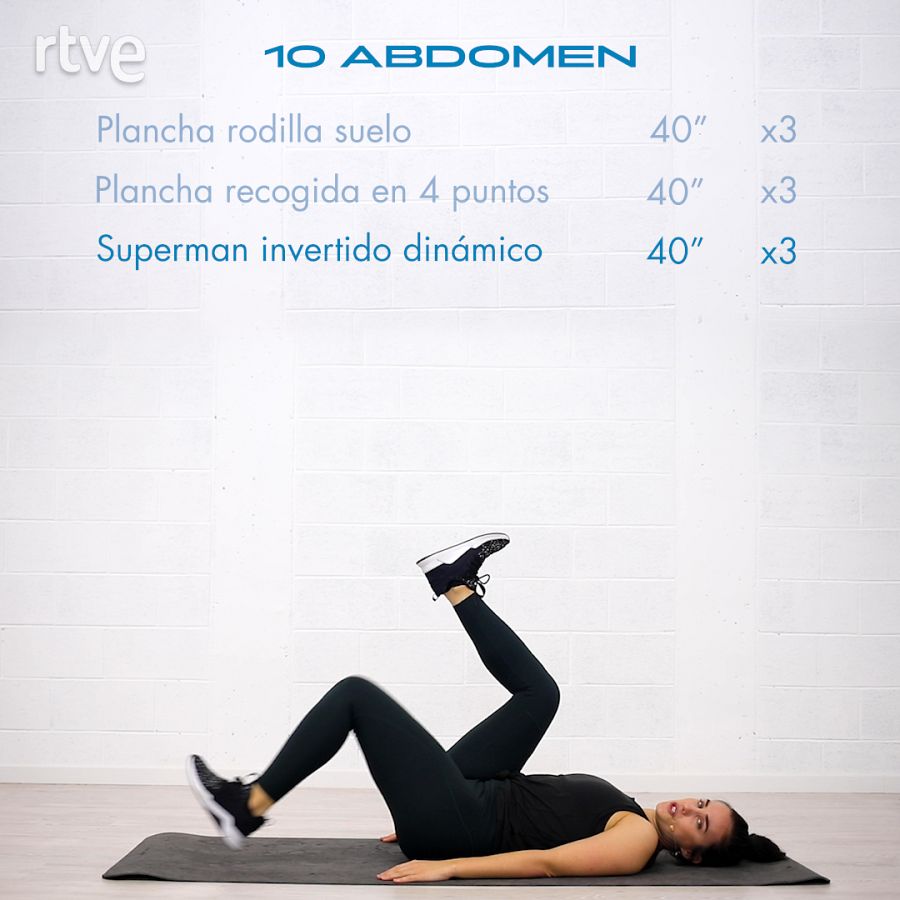 Tercera serie de abdomen: superman invertido dinámico