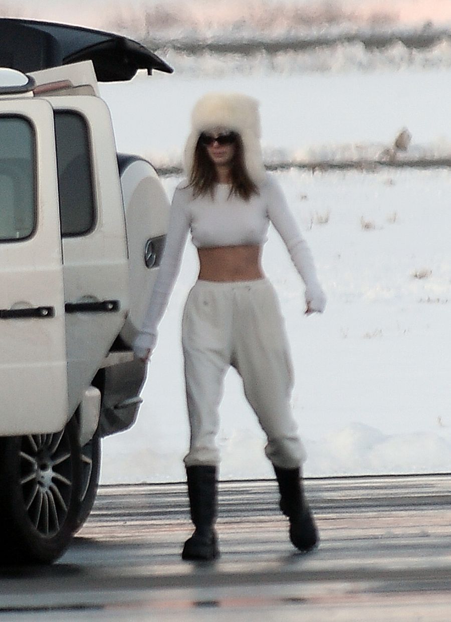 Kendal Jenner llegando a Aspen