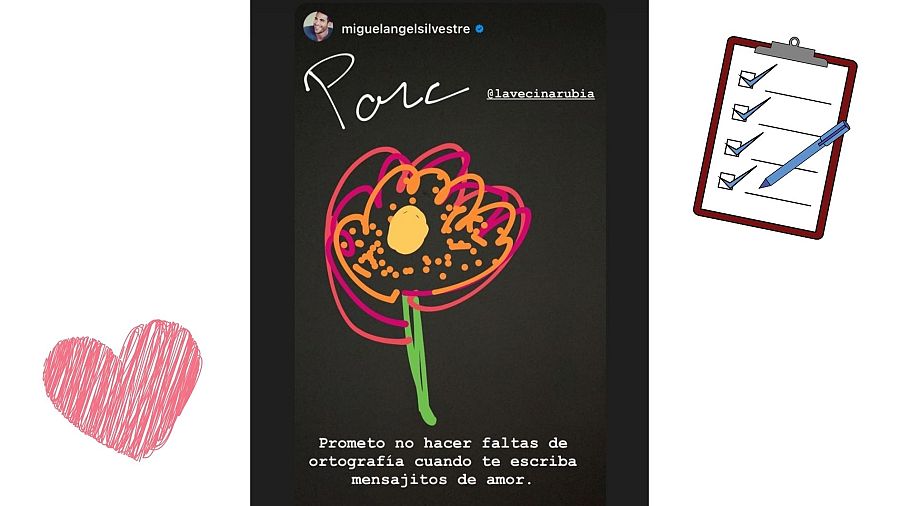 Imagen de una historia de Instagram de Miguel Ángel Silvestre.