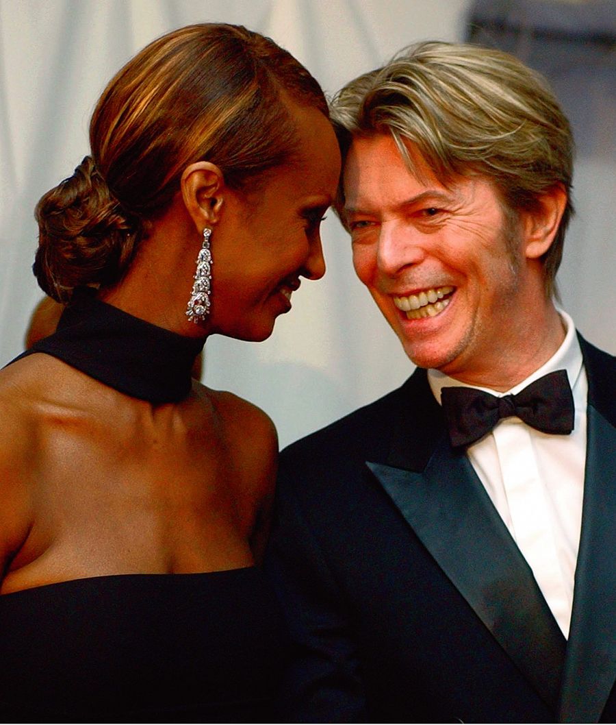 Iman y David Bowie en los premios del Council of Fashion Designers of America, 2020
