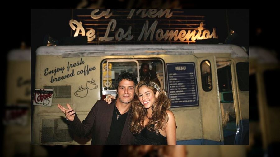 Shakira y Alejandro Sanz durante el rodaje de 'Te lo agradezco, pero no'