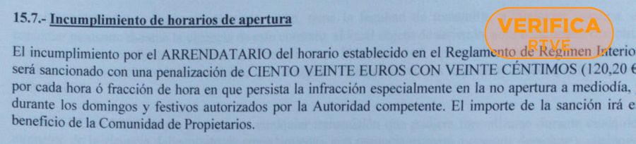 Detalle del contrato de arrendamiento entre el centro comercial y un empresario.