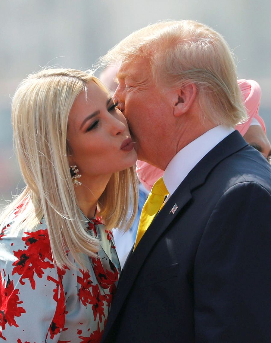 El presidente Donald Trump e Ivanka en Ahmedabad durante una visita oficial a India, febrero de 2020