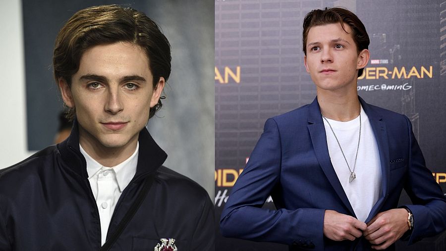 A la izquierda, el actor de 'Mujercitas' Timotheé Chalamet y a la derecha, Tom Holland conocido por ser Spider-Man