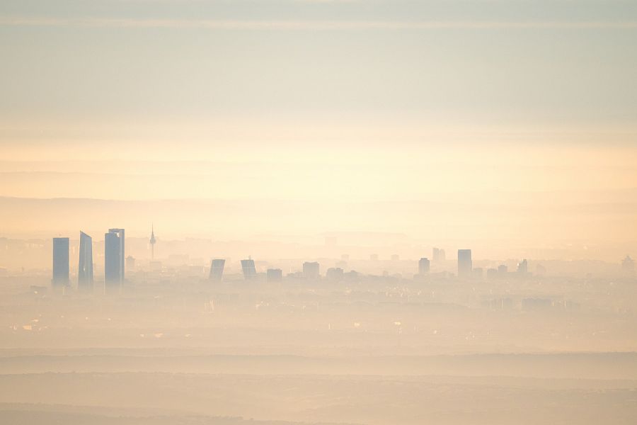 Campana de contaminación sobre la ciudad de Madrid