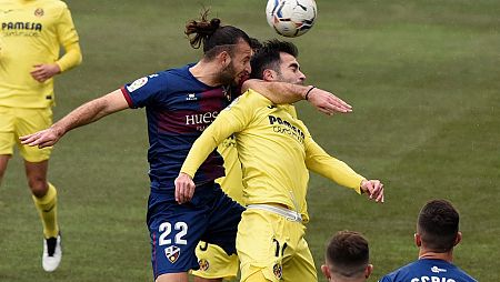 Imagen del encuentro entre Huesca y Villarreal correspondiente a la jornada 19 de Liga.