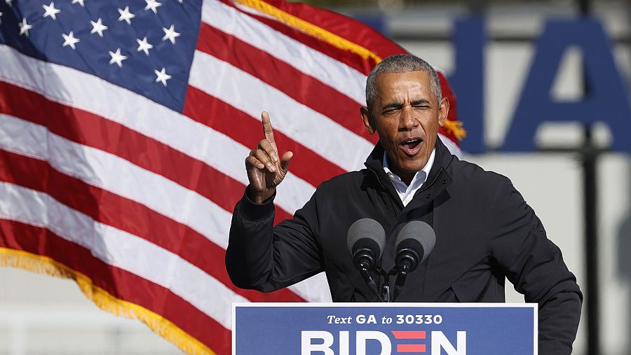 Barack Obama, durante un mitin en apoyo a Biden antes de las últimas elecciones en EE.UU.