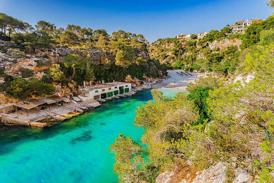 Picturesque seaside of Cala Pi bay, beautiful beach on Majorca island, Spain