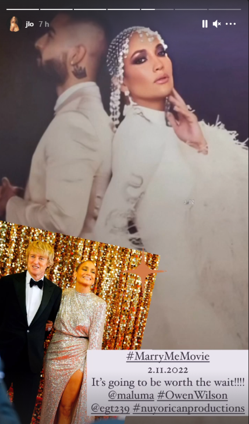 Captura de la historia de Instagram de JLo