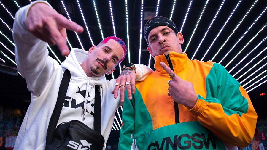 Skone y Klan en el rodaje de 'Réplica Internacional 2