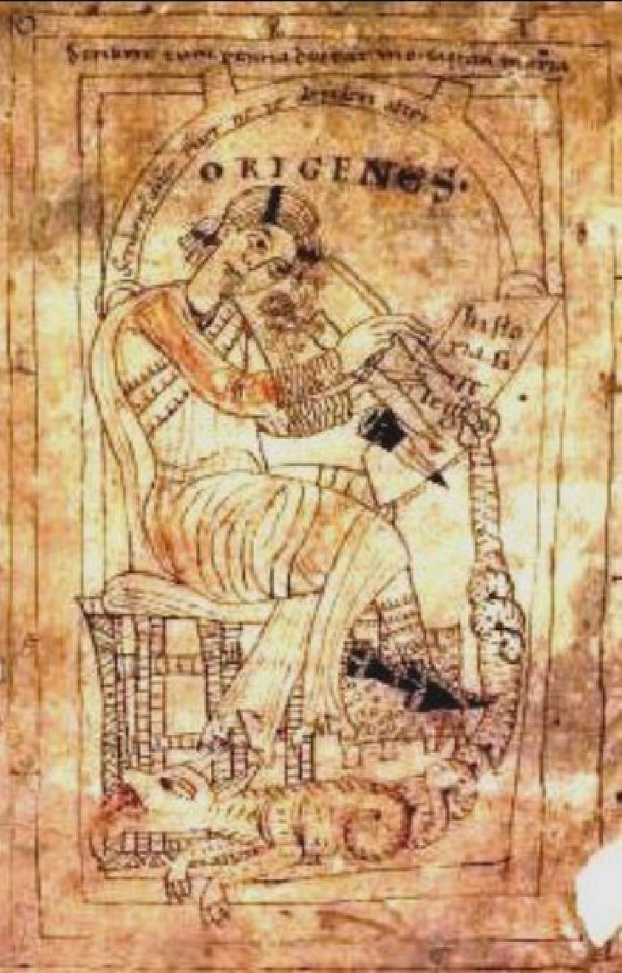Orígenes, el filósofo y teólogo de Alejandría, en un manuscrito del año 1160