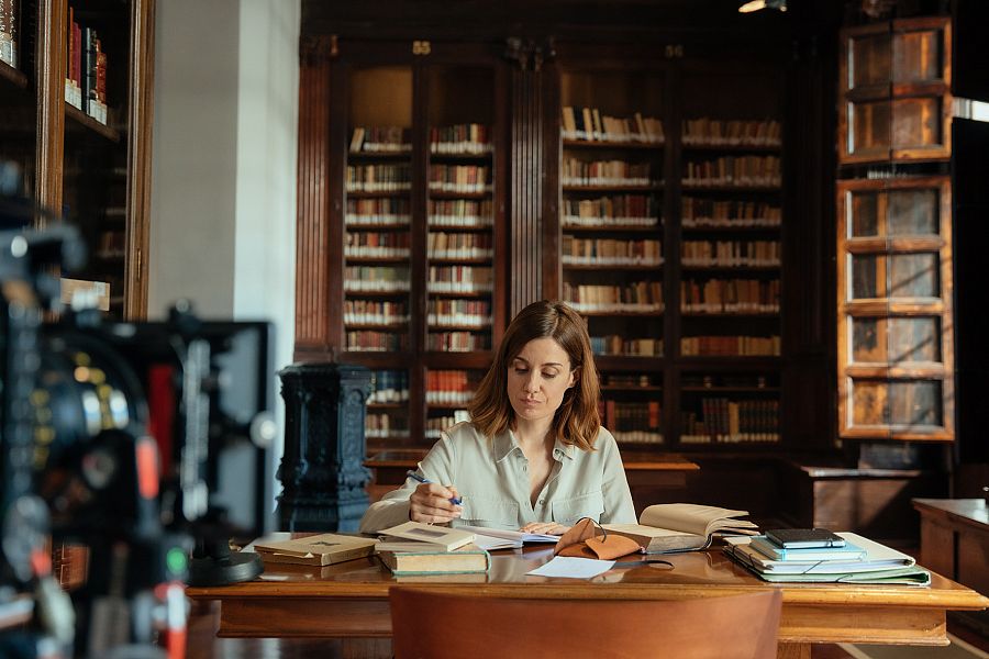 Jimenez, en otro momento del rodaje