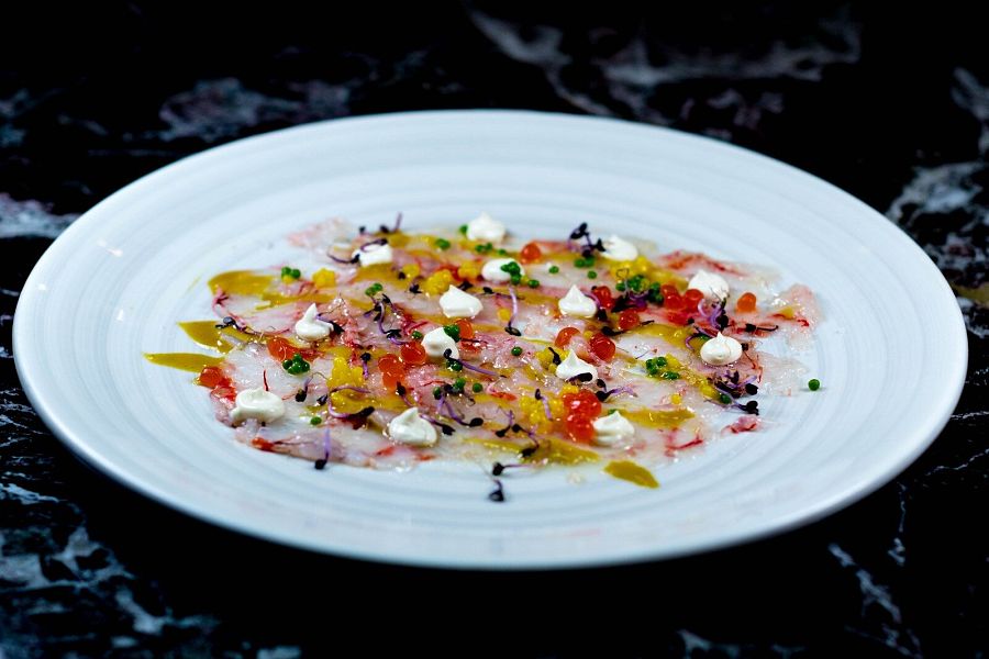 Carpaccio de gamba roja