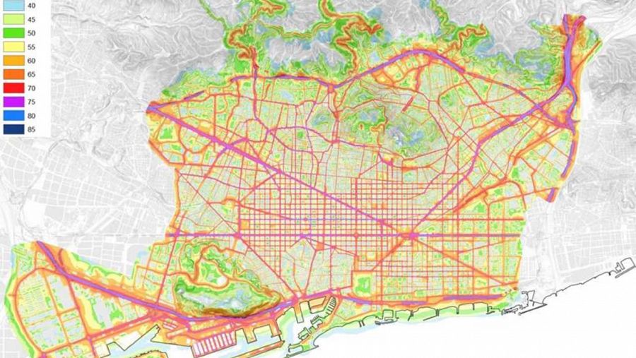 Mapa soroll diürn a Barcelona