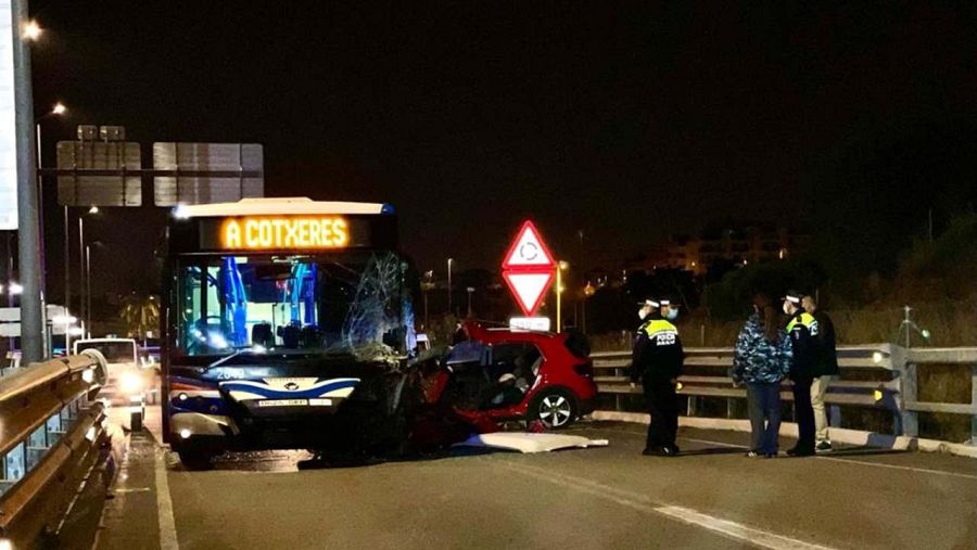 Imatge de l'accident de trànsit