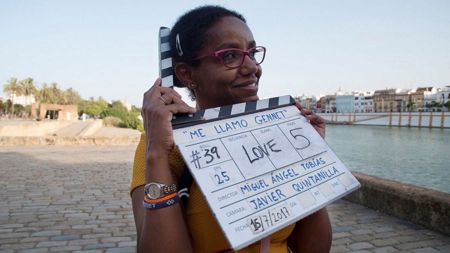 Gennet Corcuera durante el rodaje de 'Me llamo Gennet'