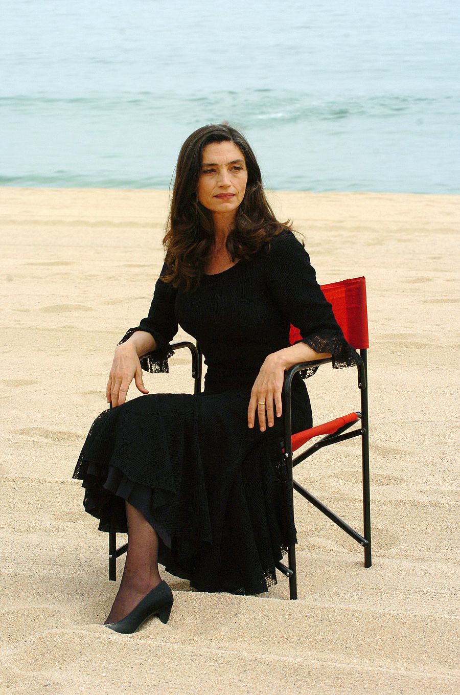 Ángela Molina durante el rodaje de la película 'Triunfo'