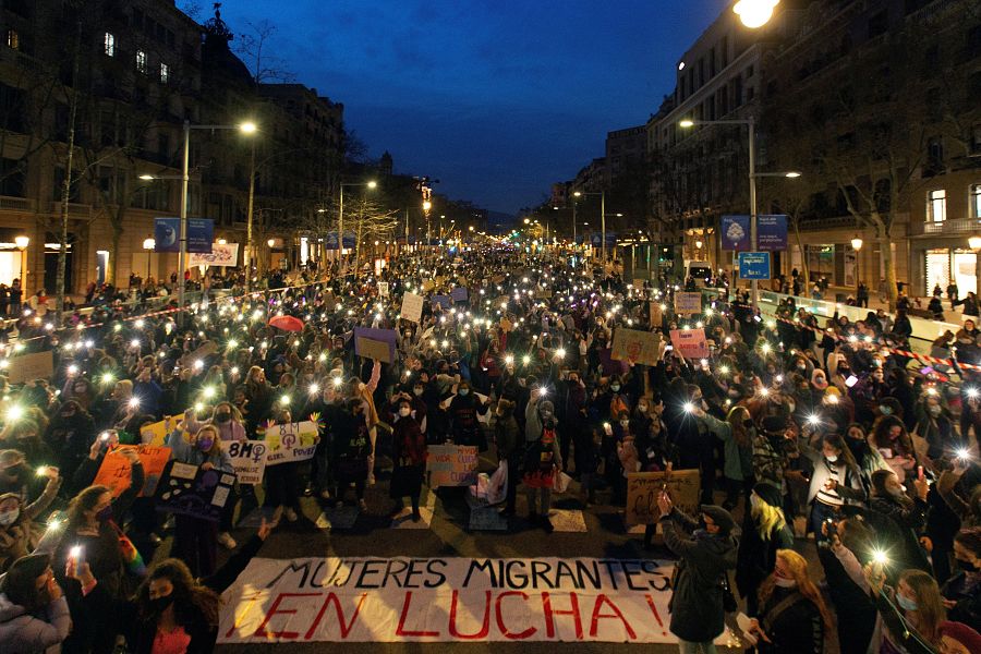 Manifestación estática por el Día de la Mujer