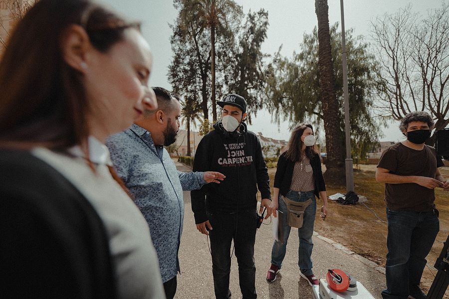 En el rodaje de 'Grasa'