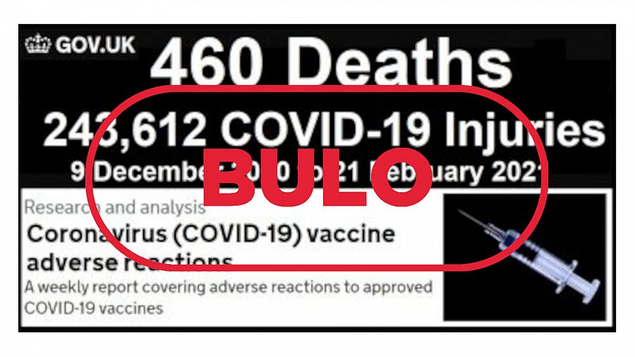  Imagen del bulo de un portal estadounidense sobre muertes tras la vacunación