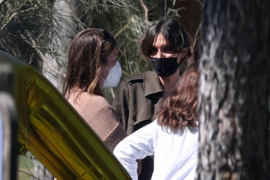 Sara Carnonero en una fiesta infantil junto a sus hijos el sábado