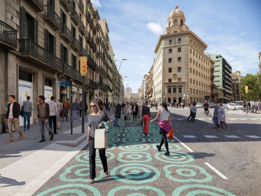 Imatge virtual de la reforma urbanística del carrer Pelai