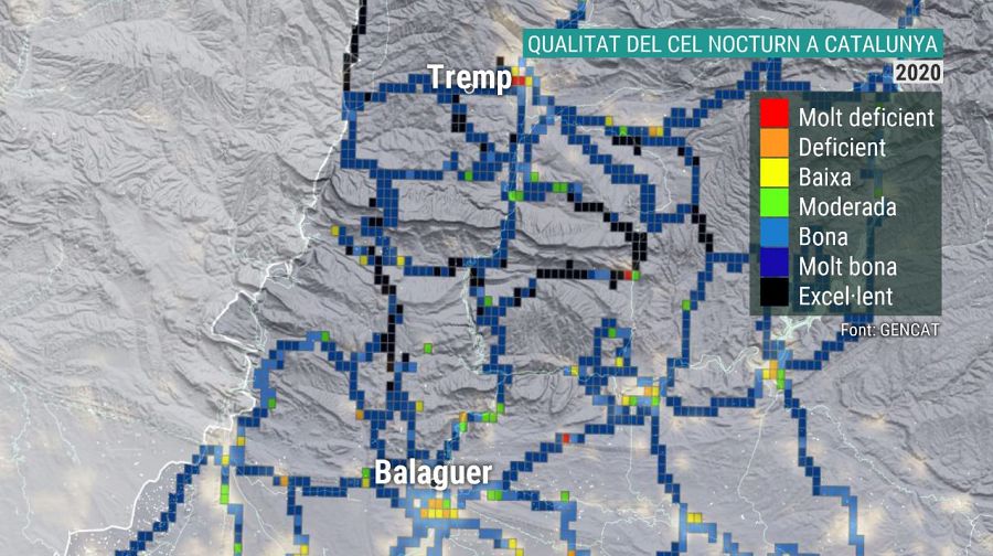 Veiem quina és la qualitat del cel nocturn al la serra del Montsec