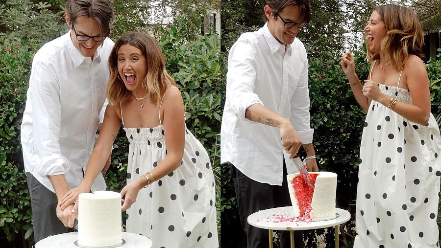 La pareja descubre el sexo de su bebé