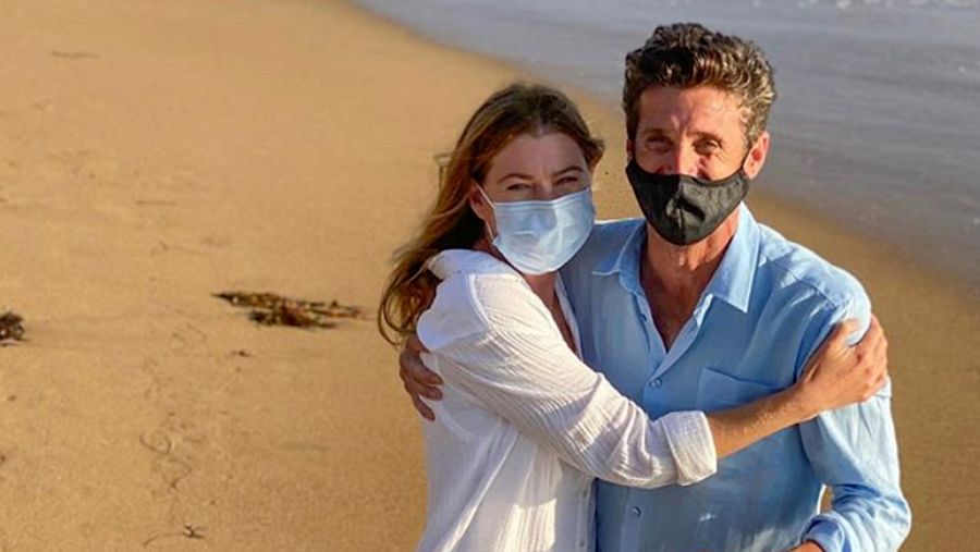 Ellen Pompeo y Patrick Dempsey en el rodaje de 'Anatomía de Grey'
