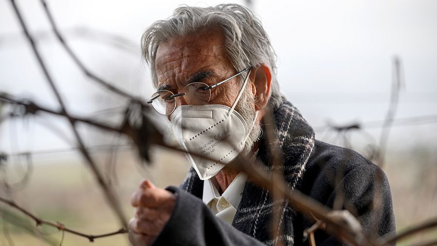 Antonio en los viñedos de Sagrillas en 2020