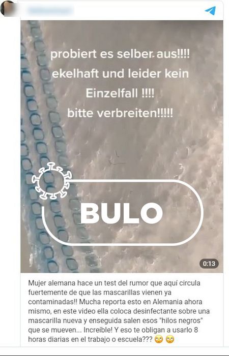 Mensaje con el bulo de los 