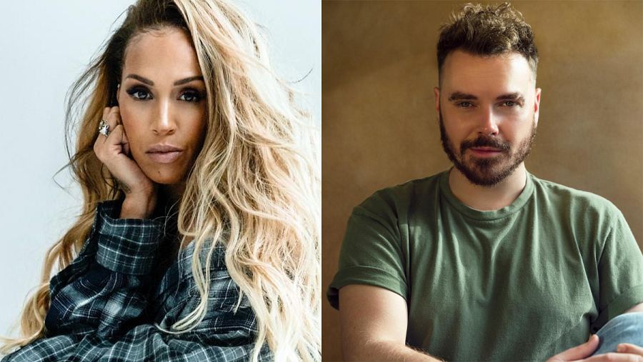 Glennis Grace (representante de P. Bajos en Eurovisión 2005) y Wulf (participante de The Voice Holland).