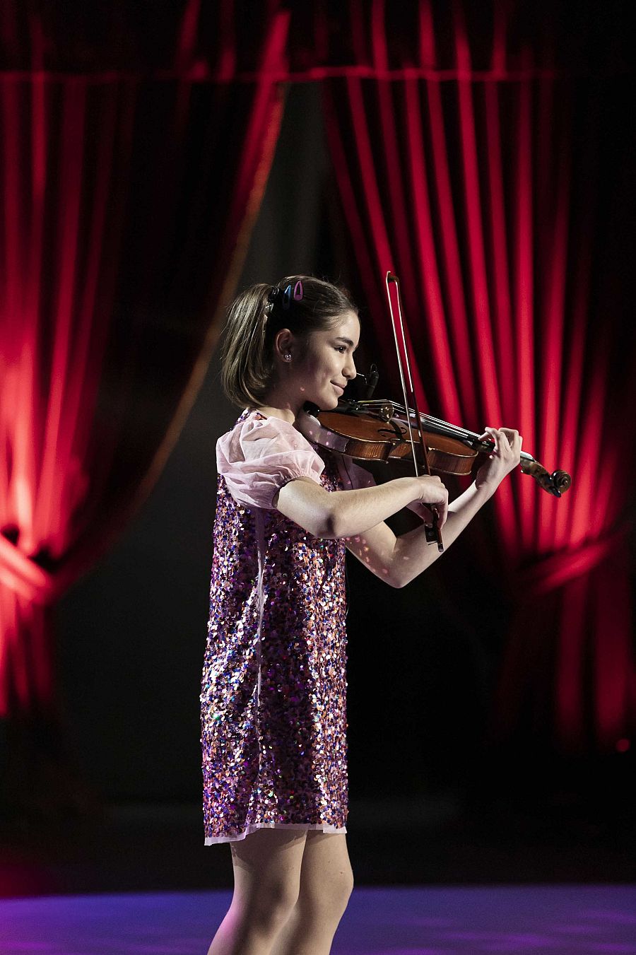 Sofía durante un momento de su actuación.