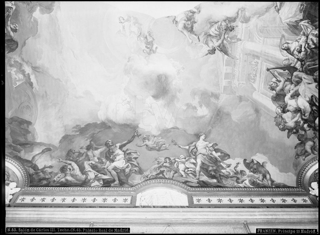 DETALLE DE LA PINTURA MURAL DEL TECHO DEL SALON DE CARLOS II