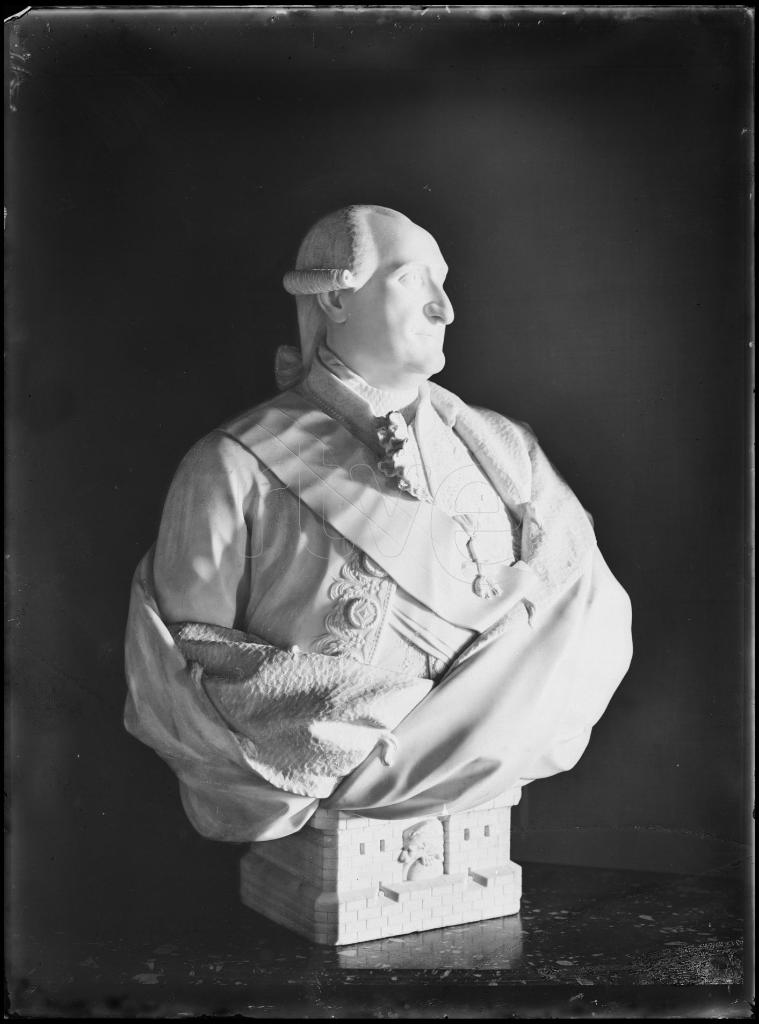 BUSTO DE MARMOL DE CARLOS IV EN LA CAMARA DE LA REINA  DEL P