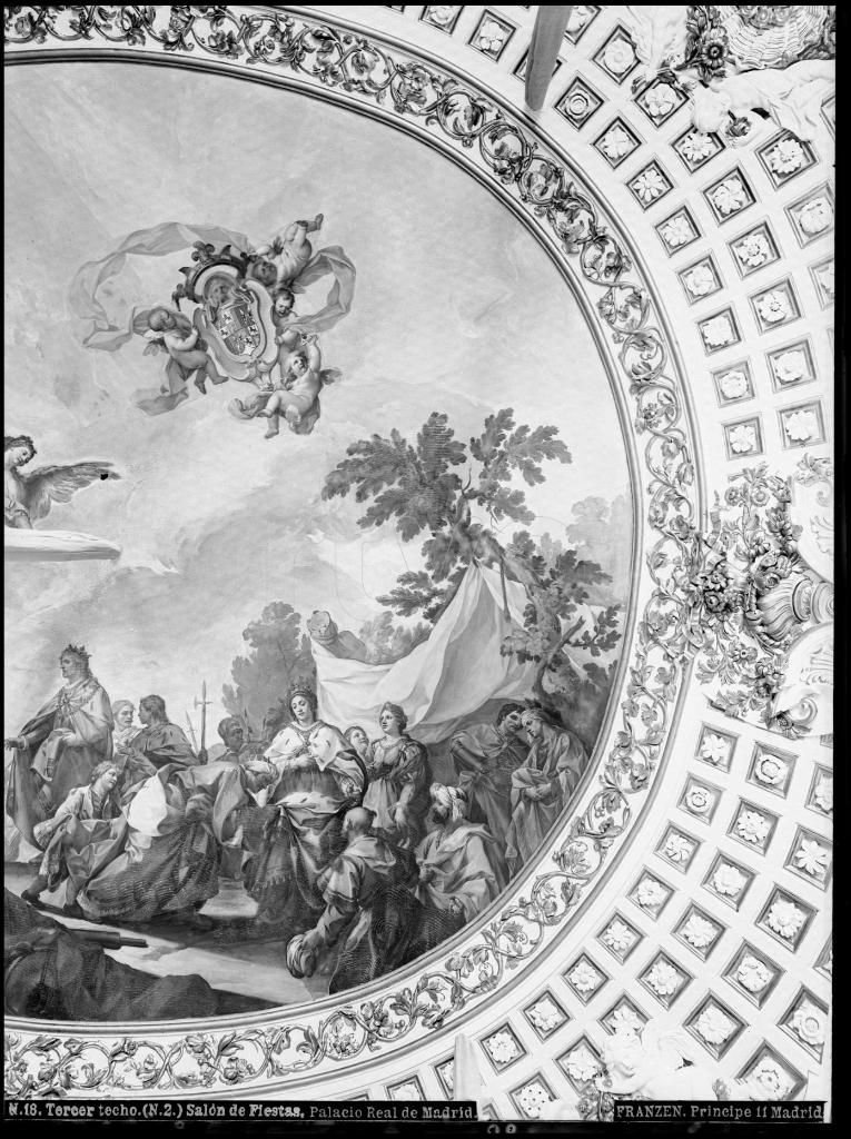DETALLE DEL TECHO DEL SALON DE FIESTAS EN EL PALACIO REAL DE