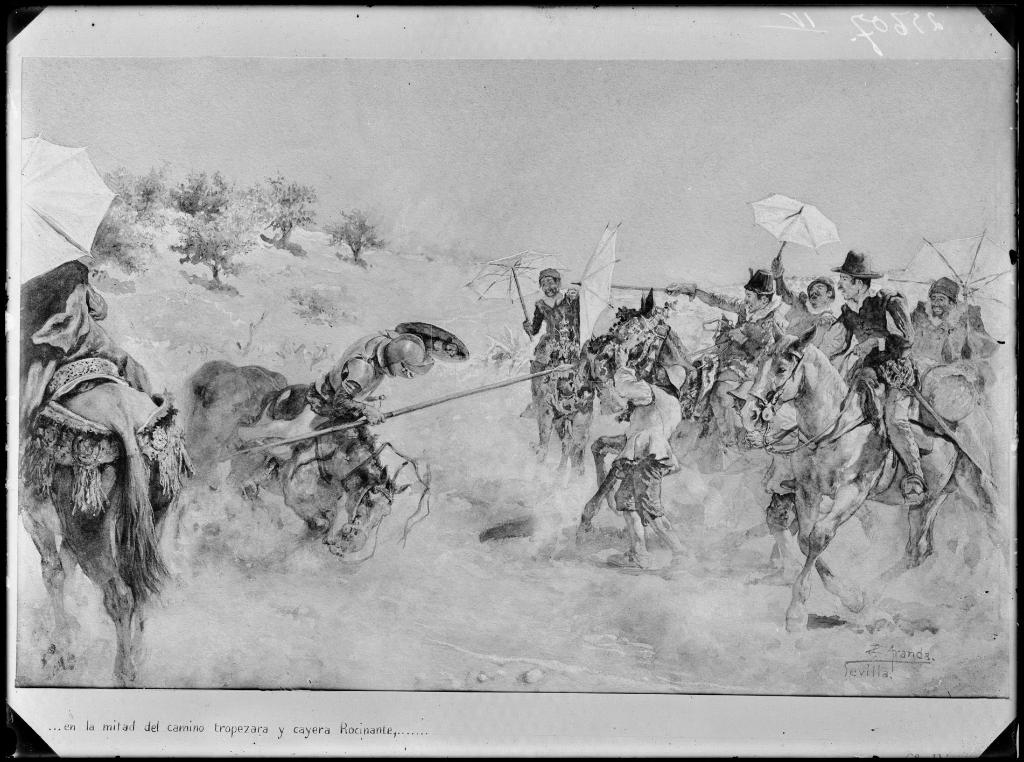 REPRODUCCION DE LA ACUARELA "EL QUIJOTE" DE JOSE JIMENEZ ARA