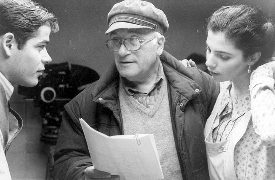 Jorge Sanz, Vicente Aranda y Maribel Verdú en 'Amantes' (1991)