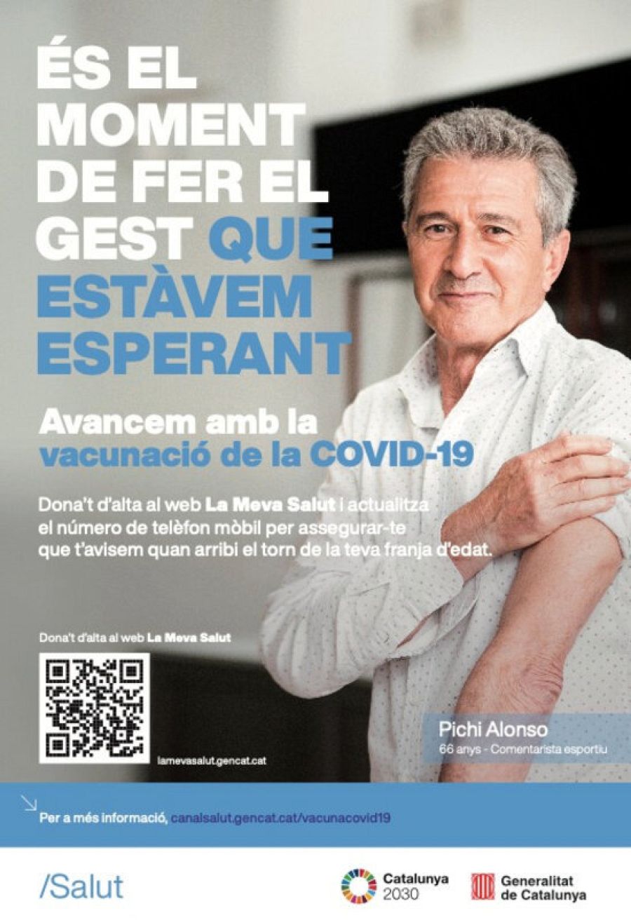 L'exfutbolista Pichi Alonso en un dels cartells de la campanya de Salut