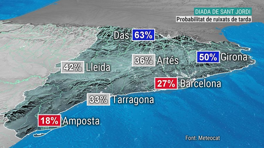 Mapa de probabilitat de què plogui