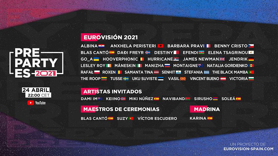 Cartel completo de la PrePartyES 2021