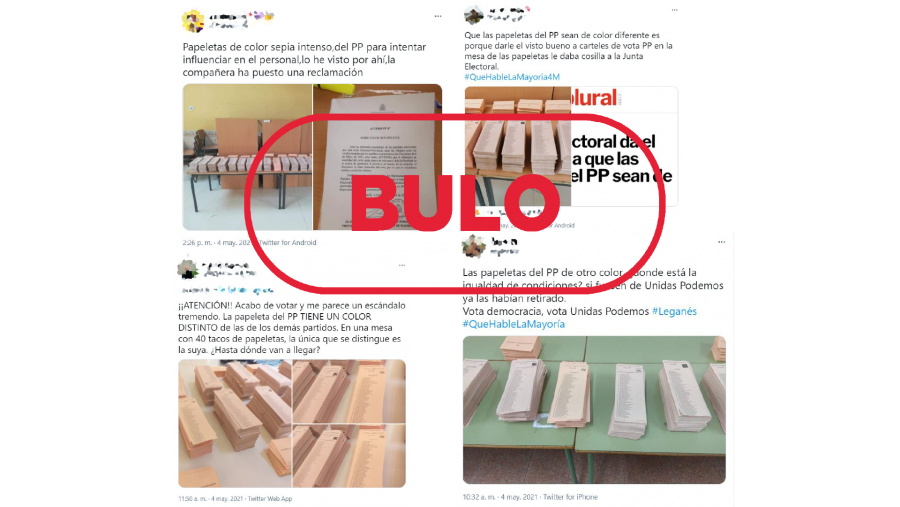Tuits sugiriendo intencionalidad en la diferencias de tonalidad de las papeletas electorales