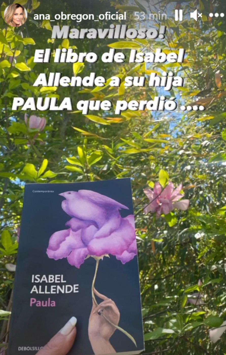 Ana Obregón recomienda 'Paula' de Isabel Allende