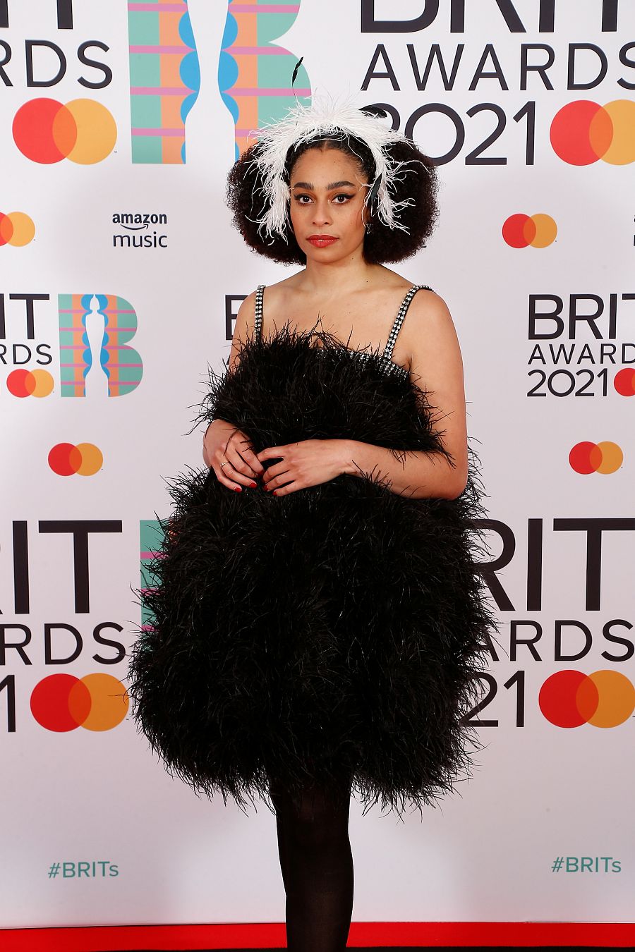 La cantante y compositora Celeste en los Brit Awards