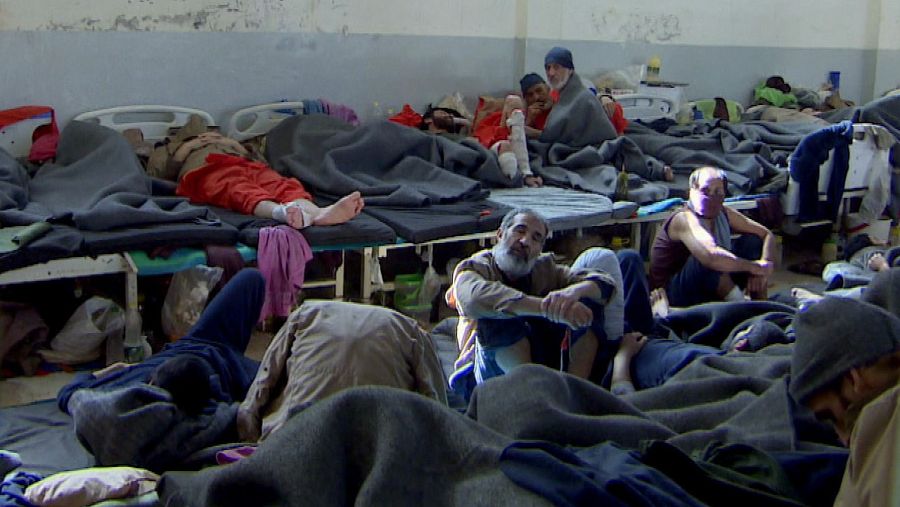 Prisioneros en la cárcel de Hasaka en Siria