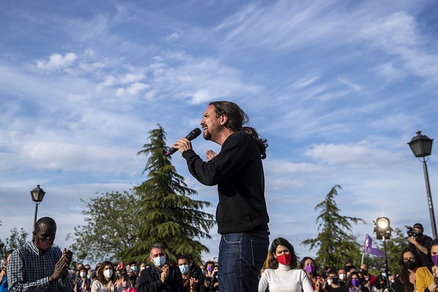 Pablo Iglesias durante la campaña electoral de Madrid
